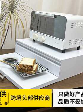 厨房抽拉式托盘微波炉置物架抽屉板台面烤箱支架伸缩推拉备菜板