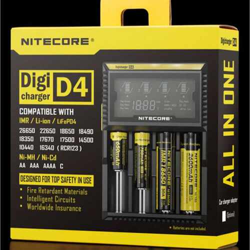 NITECORE奈特科尔D4186504槽充电器镍氢/锂离子电池多槽可充电