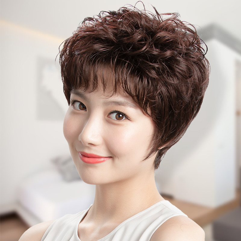 全头套隐形假发套中老年妈妈款