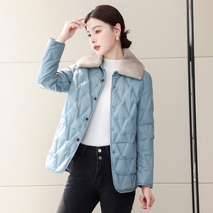 海宁真皮羽绒服女短款2026冬季新款水貂毛韩版修身绵羊皮皮衣外套