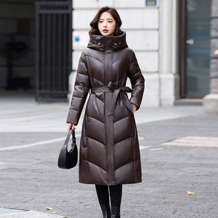 海宁真皮羽绒服皮衣女中长款2026冬装新款修身绵羊皮加厚皮草外套