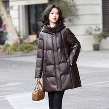 真皮羽绒服女绵羊皮中长款2025新款冬季今年流行爆款海宁皮衣外套