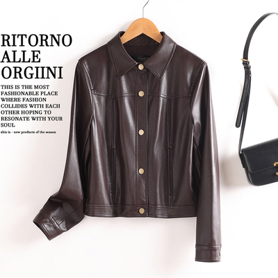 海宁真皮皮衣女2025新款春秋爆款洋气高端绵羊皮夹克外套女短款