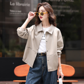 皮衣外套女春秋2025新款 小个子休闲机车服真皮夹克上衣 高级感短款