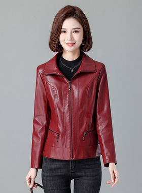 海宁真皮皮衣外套女绵羊皮2025新款小个子黑色修身短款机车皮夹克