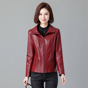 海宁真皮皮衣外套女绵羊皮2025新款小个子黑色修身短款机车皮夹克
