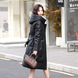 2025冬季新款真皮羽绒服女中长款皮衣海宁绵羊皮加绒加厚皮草外套