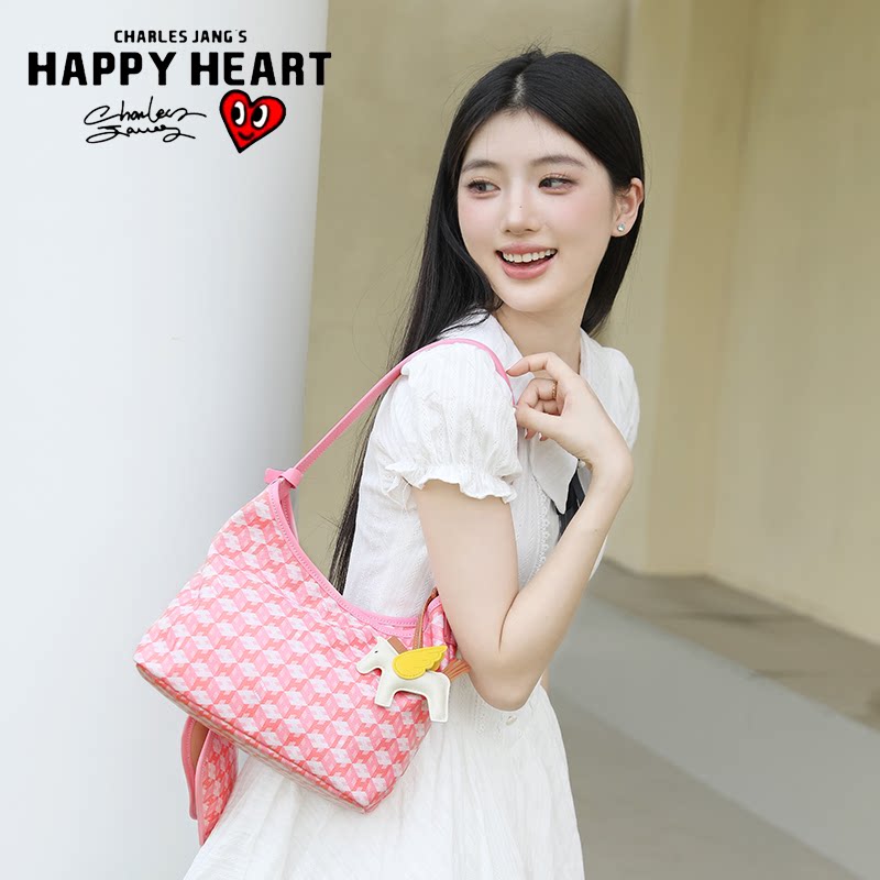 查尔斯桃心女狗牙通勤托特包