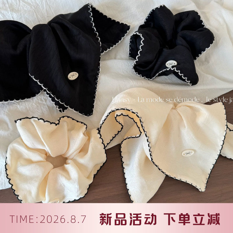 韩系缎面大肠发圈女扎头发方巾发