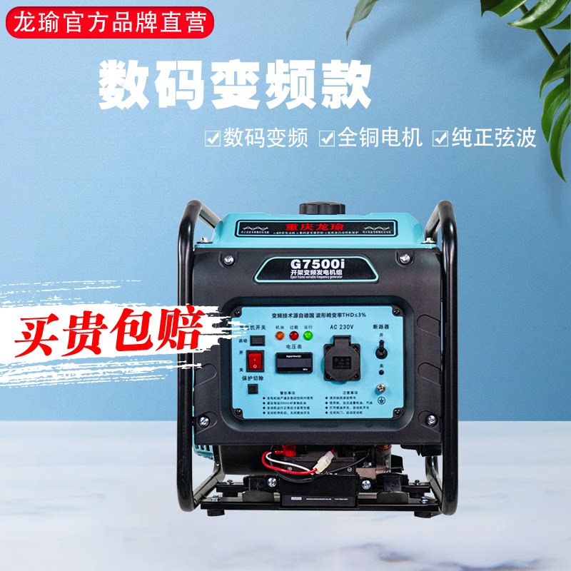 龙瑜便携汽油发电机220V大功率