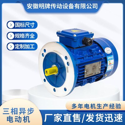 YS7124-0.37W三相低压异步马达YE3-7124-370W立式铝壳电机380V