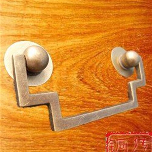 彷古纯铜把手配件/简洁式方形加厚铜拉手/衣橱门柜门抽屉中铜把手