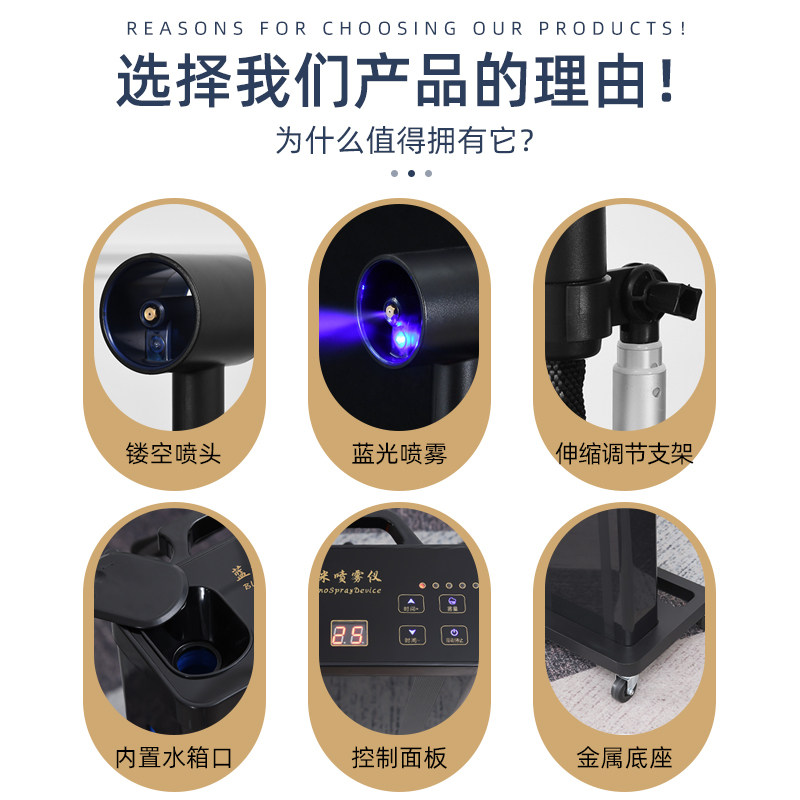 纳米喷雾机美发立式蓝光头发美发喷雾机手持式护发养发焗油机热喷