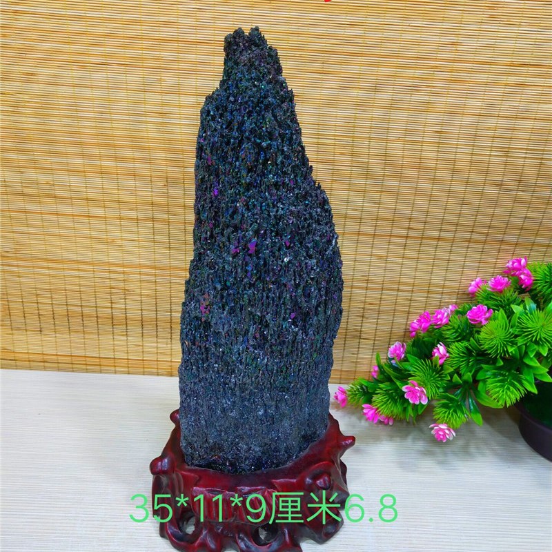 包邮七彩矿碳化硅摆件天然矿物晶体观赏石奇石收藏礼品客厅原石头
