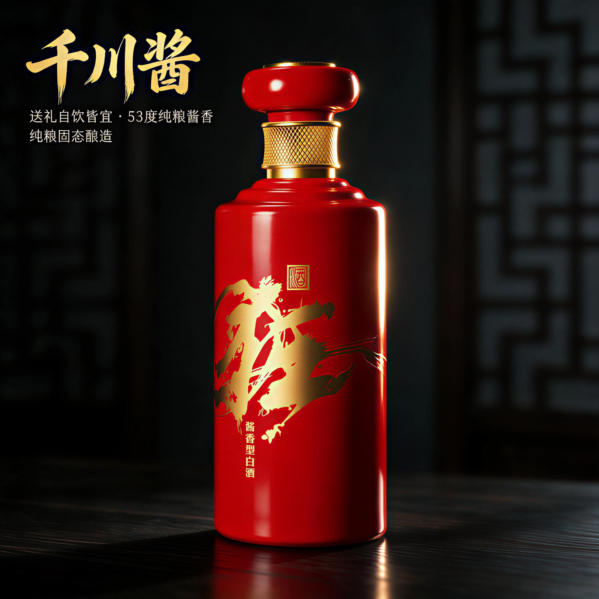 千川酱狂53度酱香型白酒12987固态传统坤沙工艺纯粮食酒官方正品