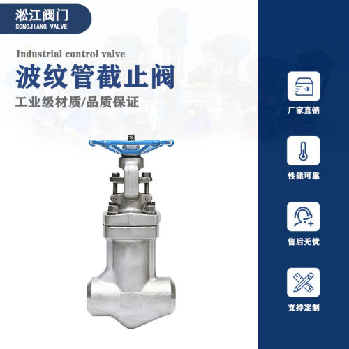 波纹管截止阀WJ61W-800LB锻钢F316化工新材料高温高压对焊截断阀