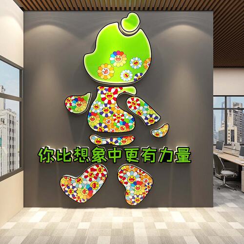 网红互动办公室墙面装饰仔企业文化司高级感氛围布置励志标语贴画