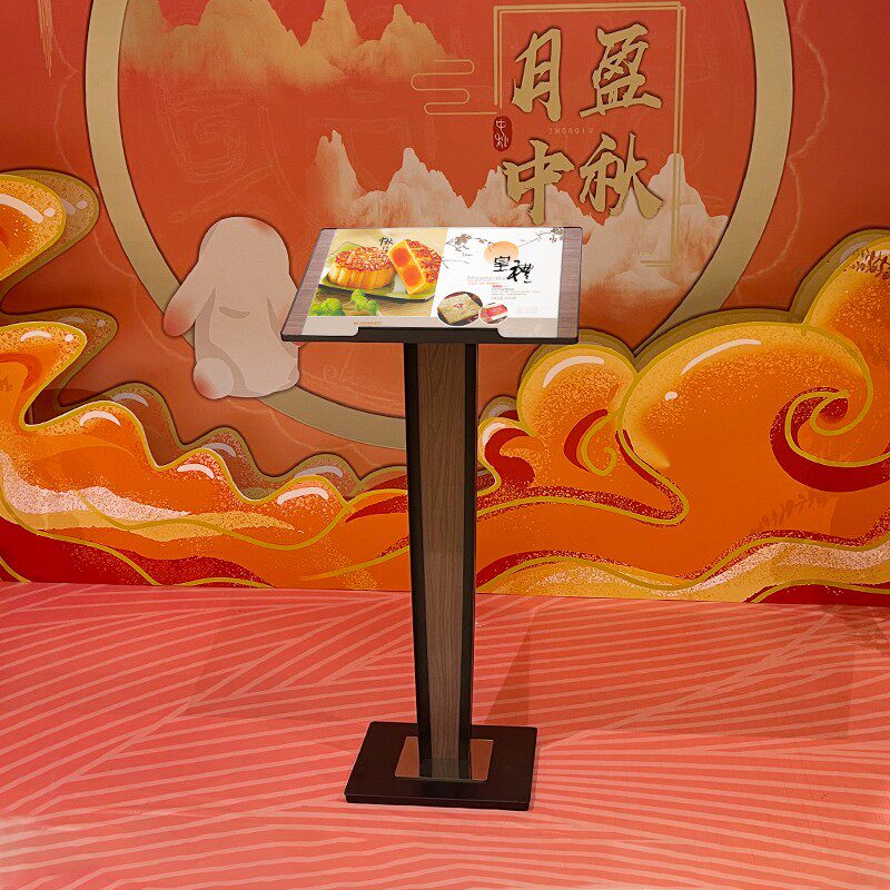 柏思顿餐厅门口菜单展示架菜谱展架售楼部资料架酒店资料展示架