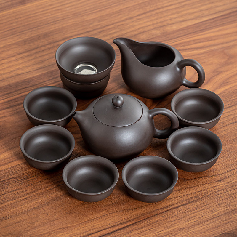 紫砂功夫茶具套组家用日式简约公杯茶壶茶杯茶海茶漏茶道配件