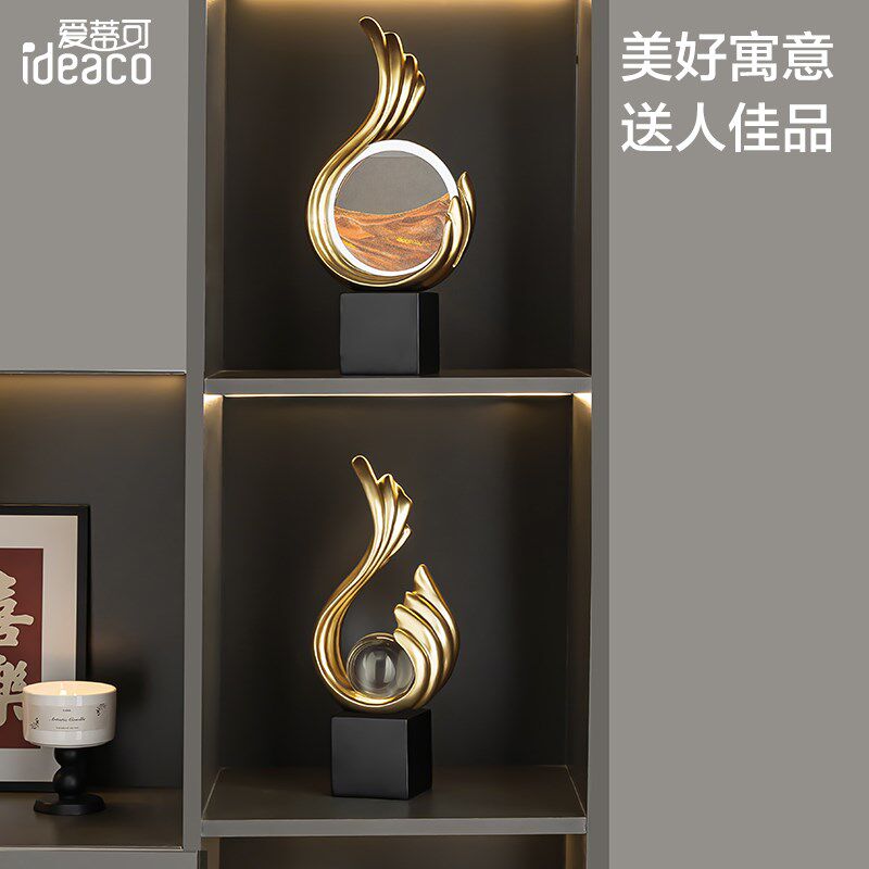 流沙画水晶球摆件创意客厅电视柜玄关家居饰品招财2024开业摆件