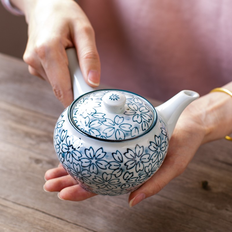 西田木雨 日式柄壶煎茶器茶具套装一壶四杯茶壶茶杯酒店客厅茶壶