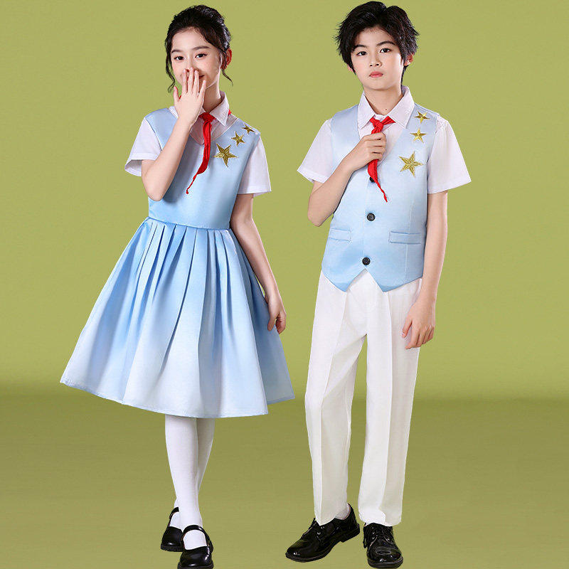 演出服六一服女童男主题演讲儿童合唱团中小学生朗诵爱国舞蹈