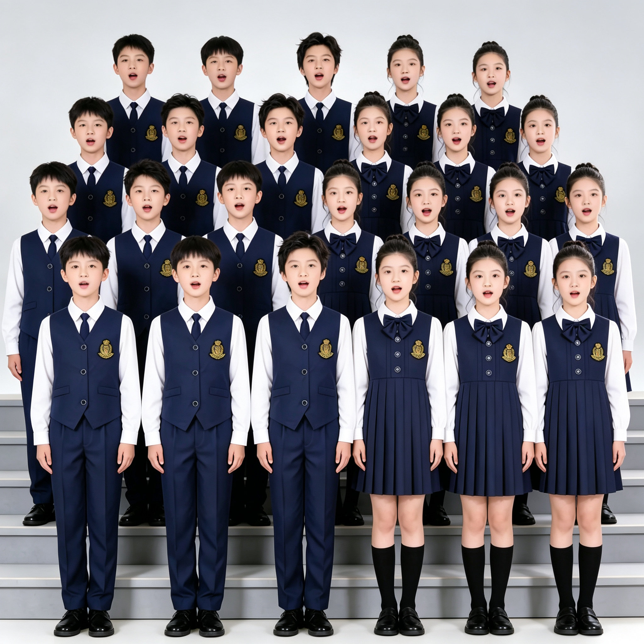 学生英伦朗诵合唱服儿童演出服