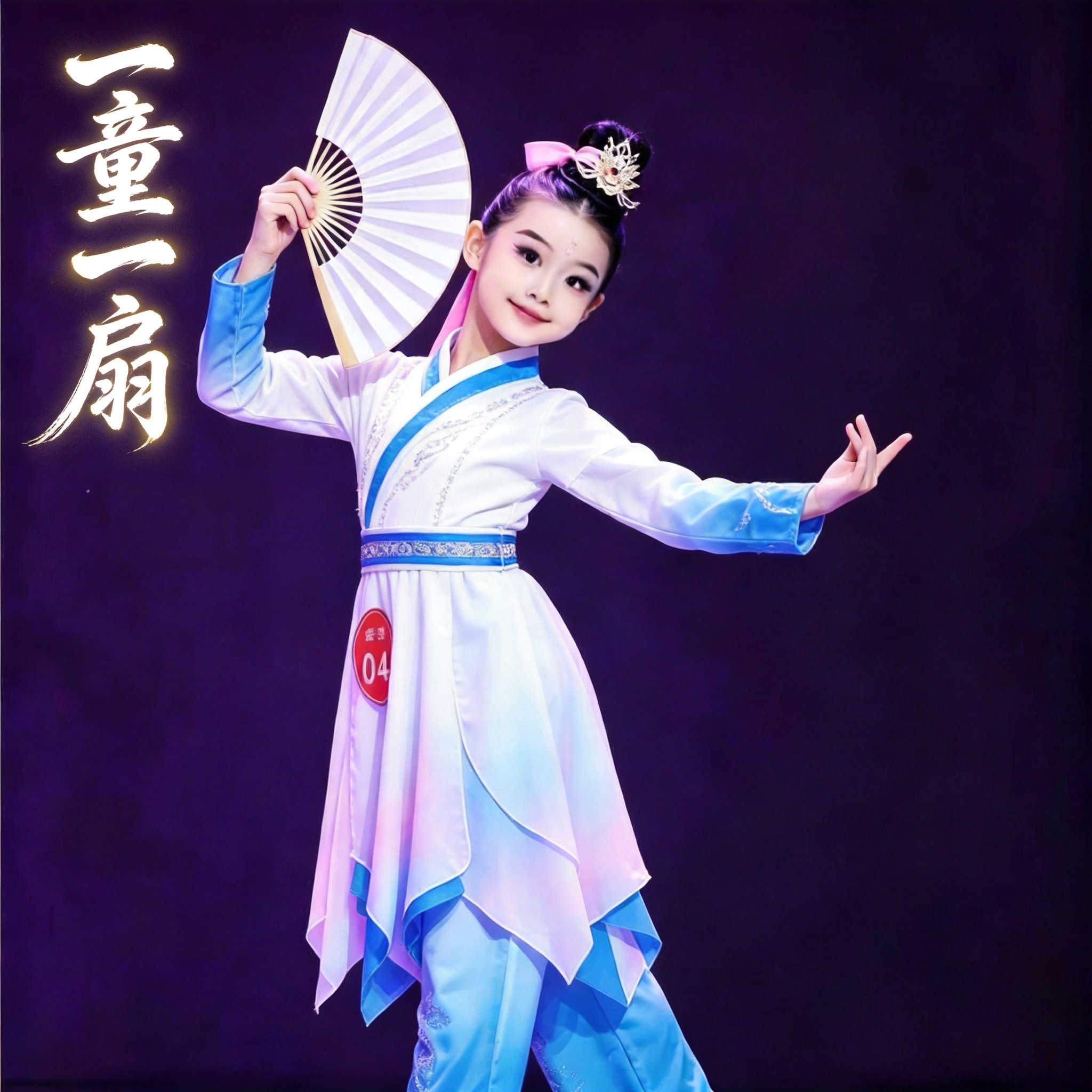 一童一扇儿童古典舞演出服女童古典舞服装古典舞练功服女童衣服
