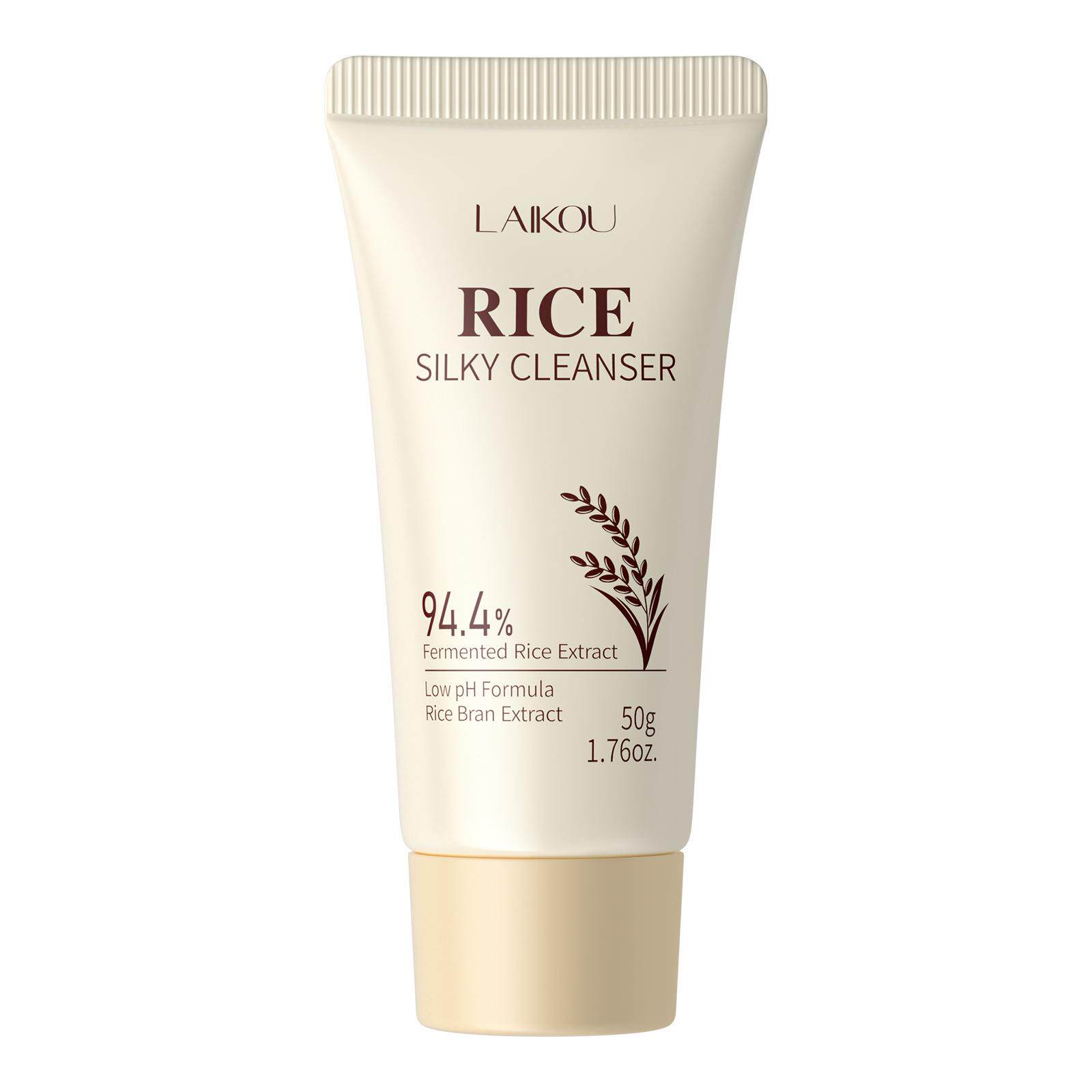 跨境新品LAIKOU大米洗面奶50g补水保湿FDA护肤品rice face wash