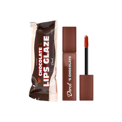 跨境lip gloss DEROL哑光液体口红 不易沾杯丝绒雾面巧克力唇釉