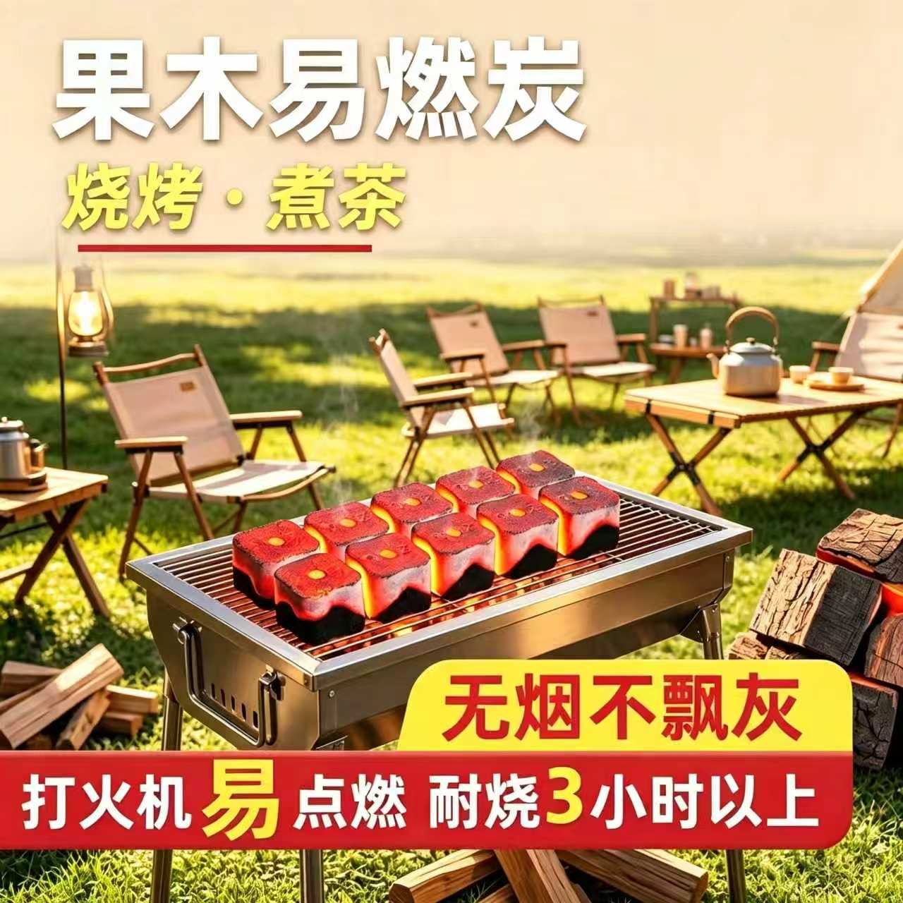 厂家直销无烟易燃果木炭健康