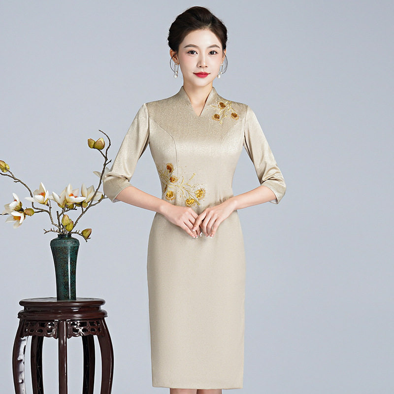 婚礼妈妈高贵改良旗袍礼服新款