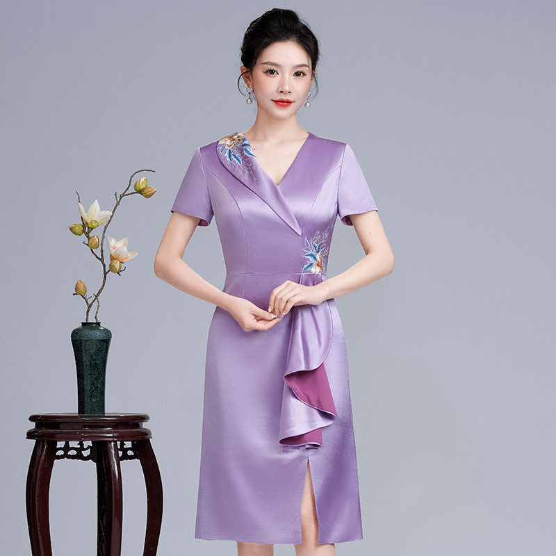 婚宴礼服妈妈装年新款旗袍连衣裙喜婆婆参加结婚高端时尚