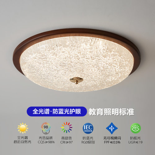 美式复古卧室灯中古风新款高级感房间吸顶灯铁艺大气走廊过道灯具