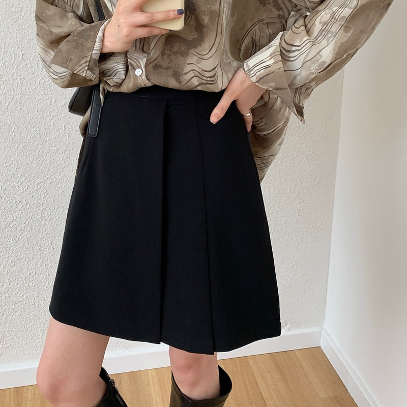 黑色百褶裙半身裙女夏季2