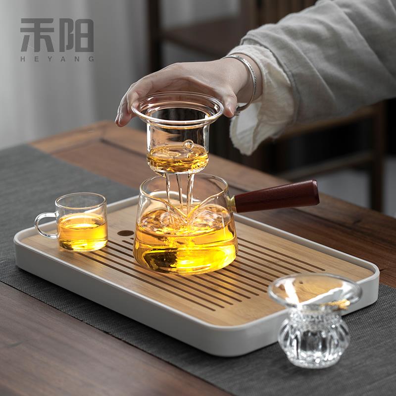 禾阳 透明玻璃茶具套装家用功夫茶杯耐高温加厚泡茶壶泡茶小套