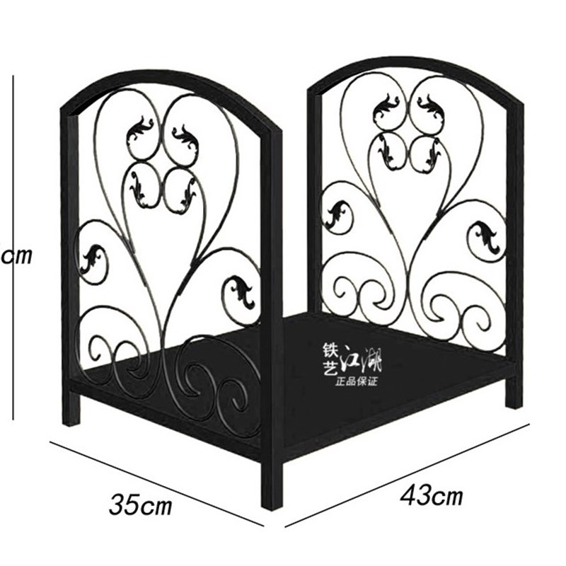 欧式铁艺落地收纳架置物架黑色金色柴火储物架木柴架新品家用定制