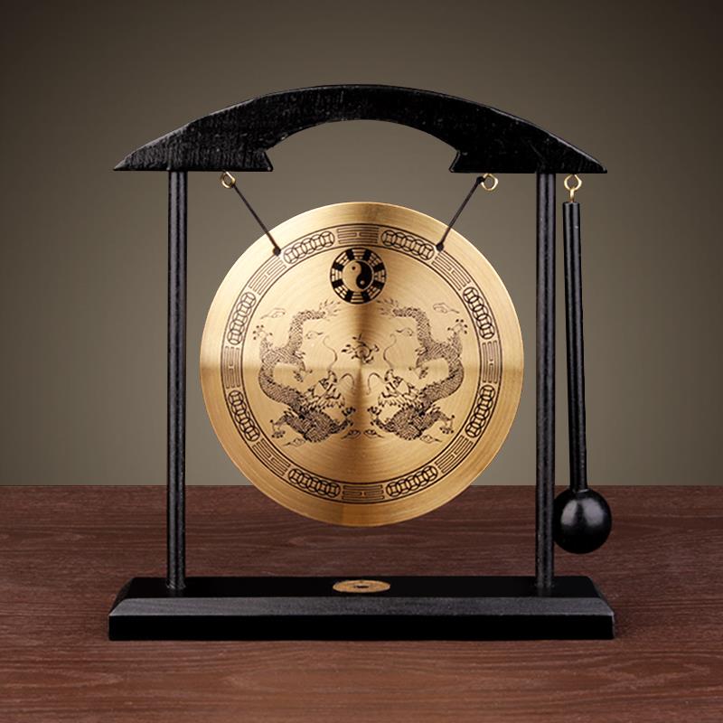 聚缘阁合金风铃摆件双龙百寿中式国风办公桌客厅装饰创意工艺品