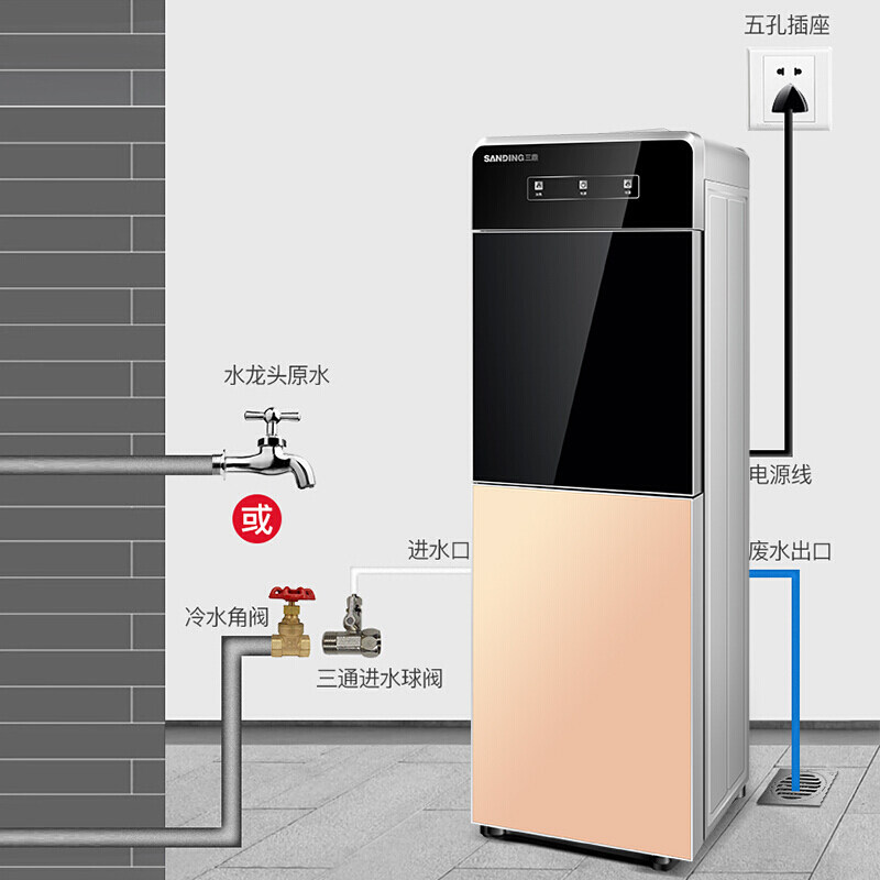 三鼎净水器直饮机办公室立式商用开过滤加热一体饮水家用自来水