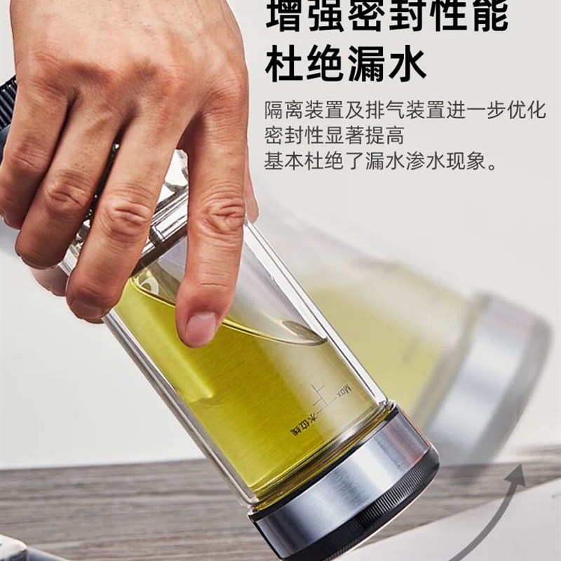 茶之恋至臻版茶水分离泡茶杯男女便携车载杯子高档双层过滤玻璃杯