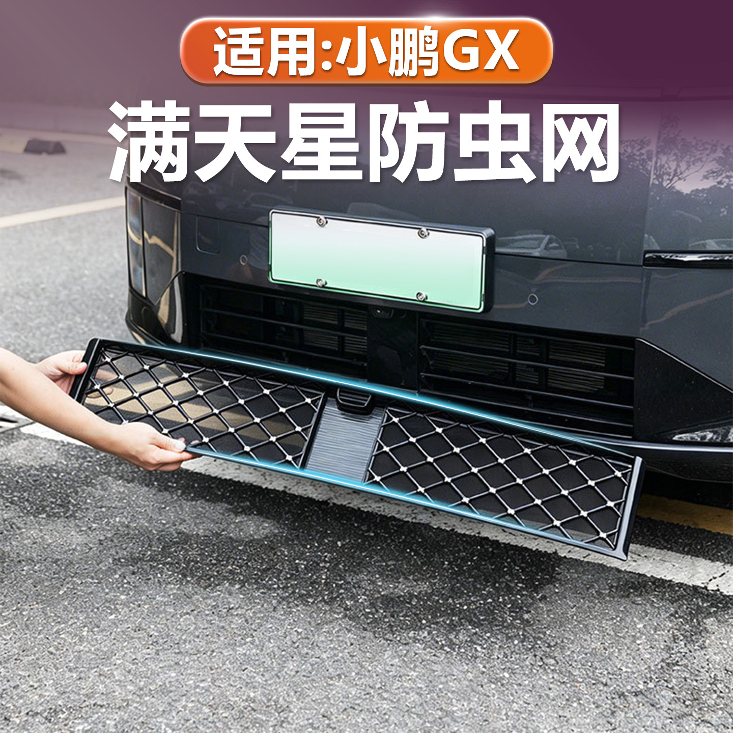 小鹏GX满天星防虫网黑化饰条