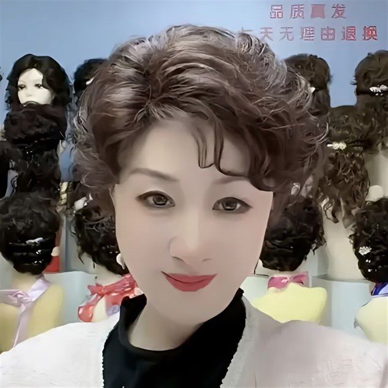 新款假发女卷发夏季超轻薄一片式中长卷发蓬松真人发丝遮白发增发