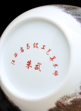 景德镇陶瓷器薄胎花瓶客厅摆件玄关电视柜插花器别墅工艺装饰品