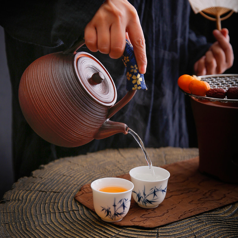 火山石围炉煮茶炭炉子碳火茶炉户外茶壶烤茶煮茶器日式家用室内