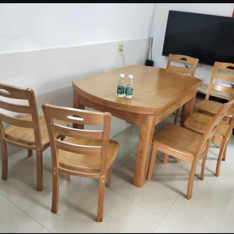 厦门实木餐桌椅组合可伸缩折叠方圆两用小户型6-8人餐桌1.4免送装