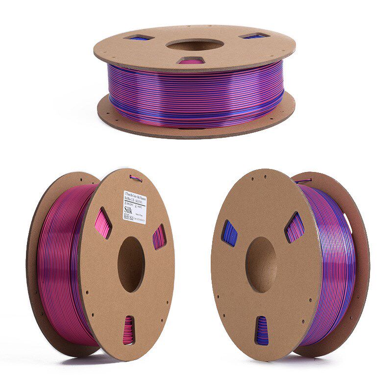 源头工厂3D打印耗材PLA丝绸双色/三色 3D打印机线材1.75mm净重1kg