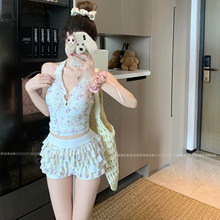 比基尼高级感纯欲风碎花性感小胸聚拢显瘦遮肉海边度假分体泳衣女