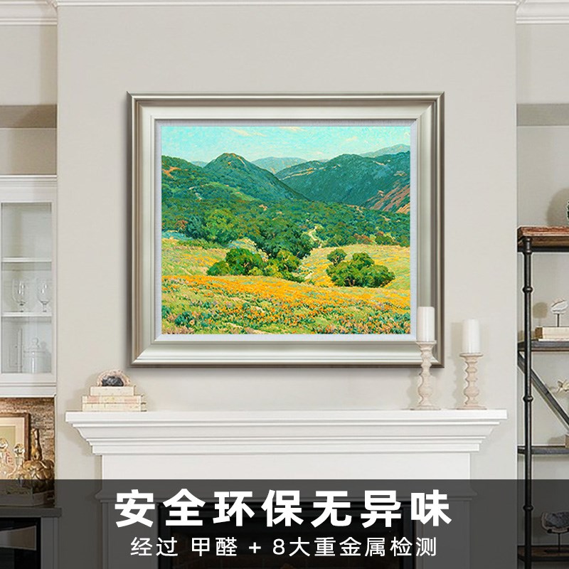 风色加州南部山水风景油画美式欧式玄关走廊餐厅客厅挂画装饰画