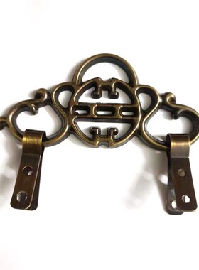 中式仿古牌匾托挂钩画框铜配件相框字画框十字绣挂画钩画挂件纯铜