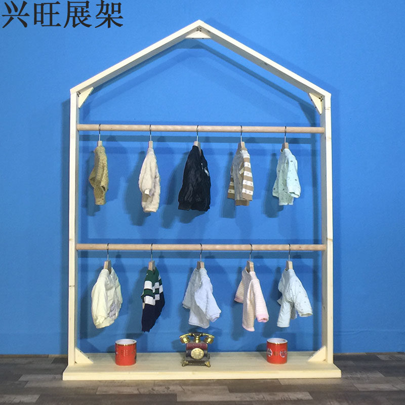 童装架子展示架双层挂衣架小房子儿童幼儿园表演区衣架童装店挂架